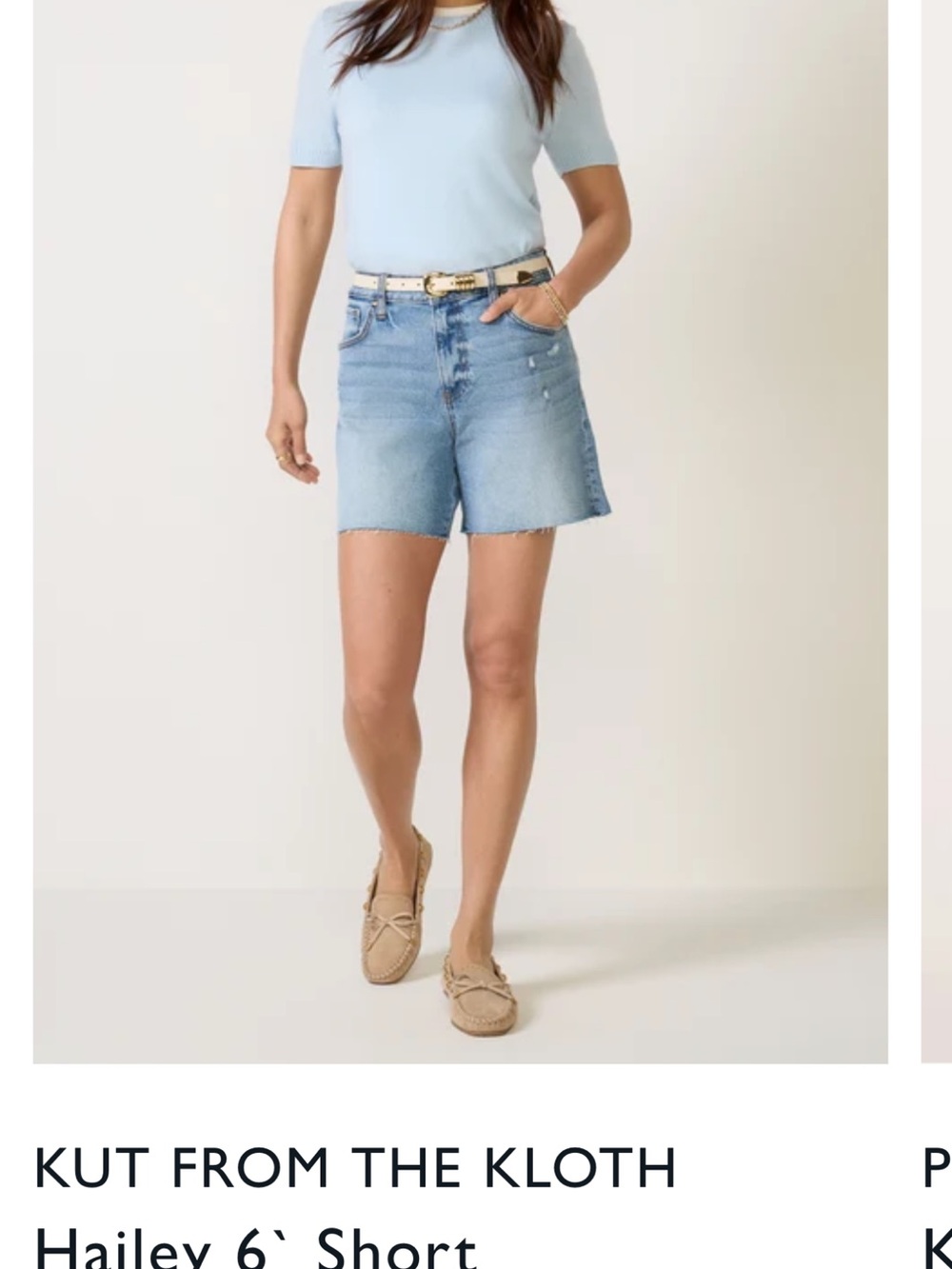 Kut from the Kloth Light Blue High-Rise Denim Shorts